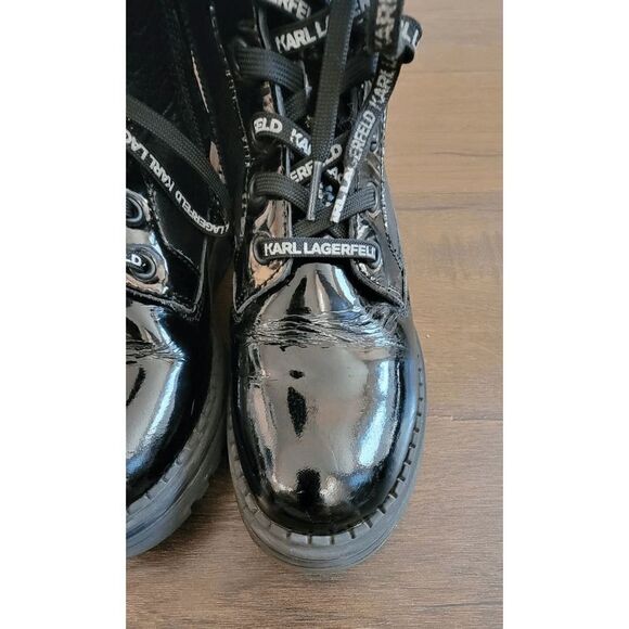 Karl Lagerfeld kids lace-up leather boot US size 2/CM21/UK1/EUR33 - Picture 5 of 12
